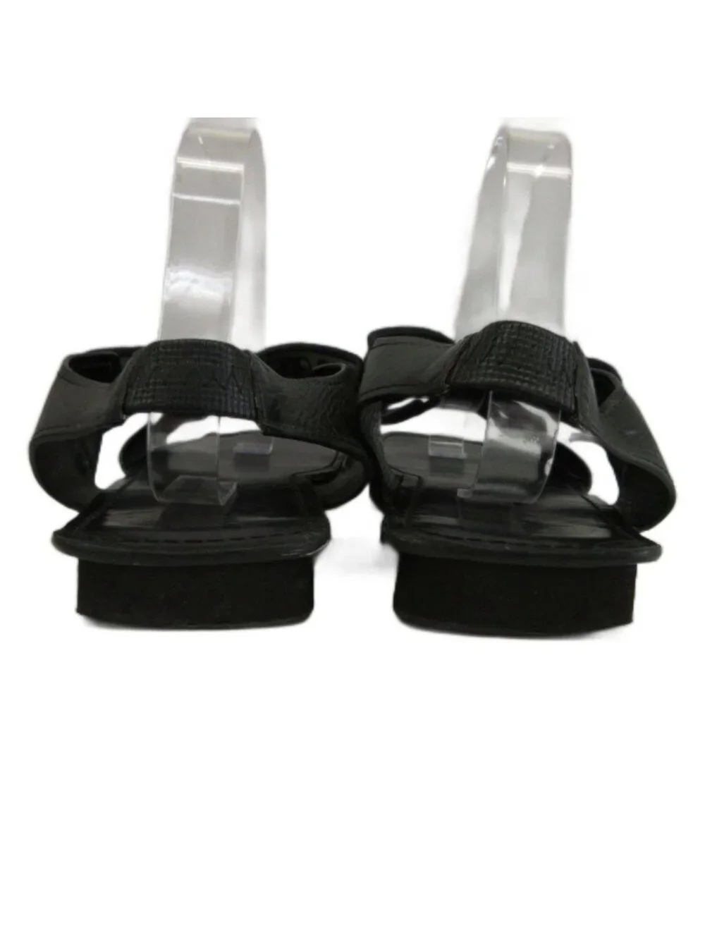 Loewe Jacquard Criss Cross Sandals Leather Anagram Logo Strap 42 Black